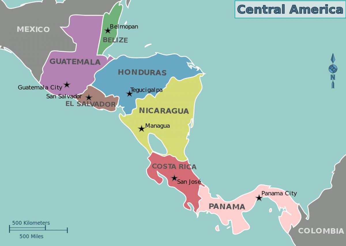 kaart van Honduras kaart sentraal-amerika