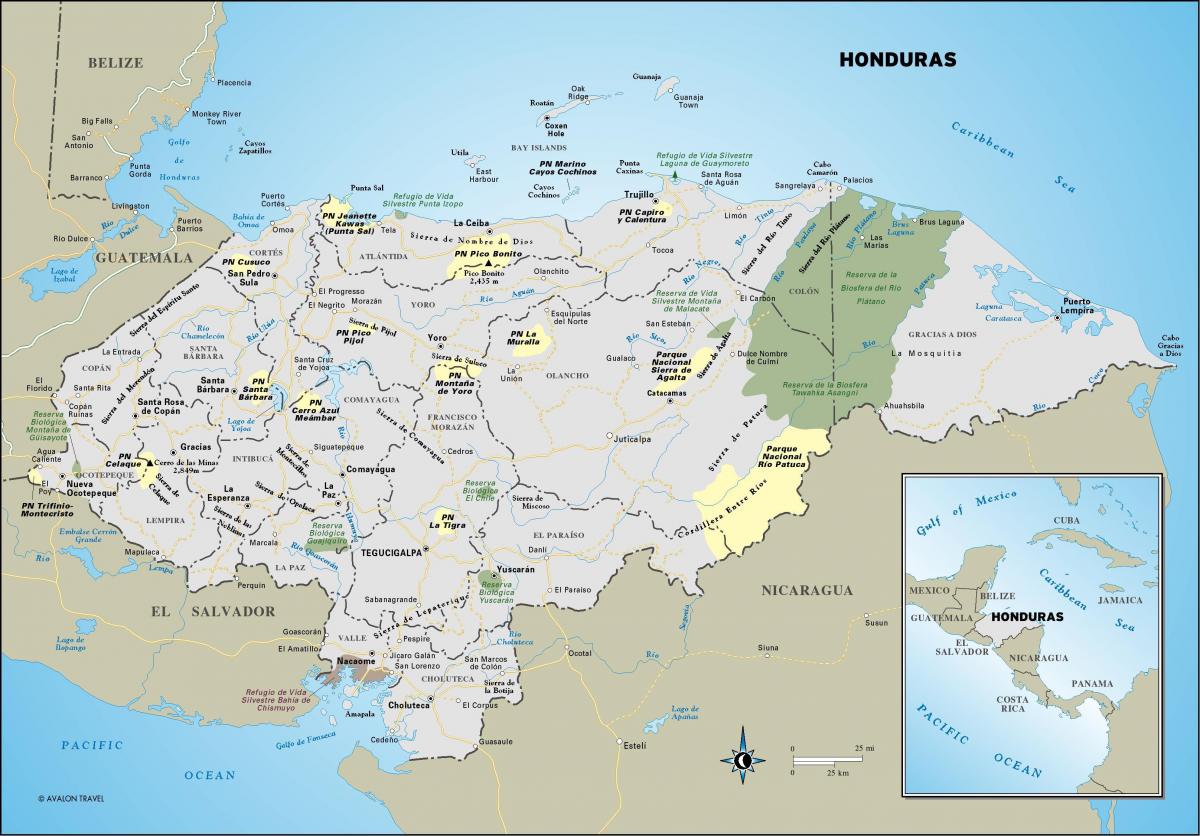 'n kaart van Honduras 