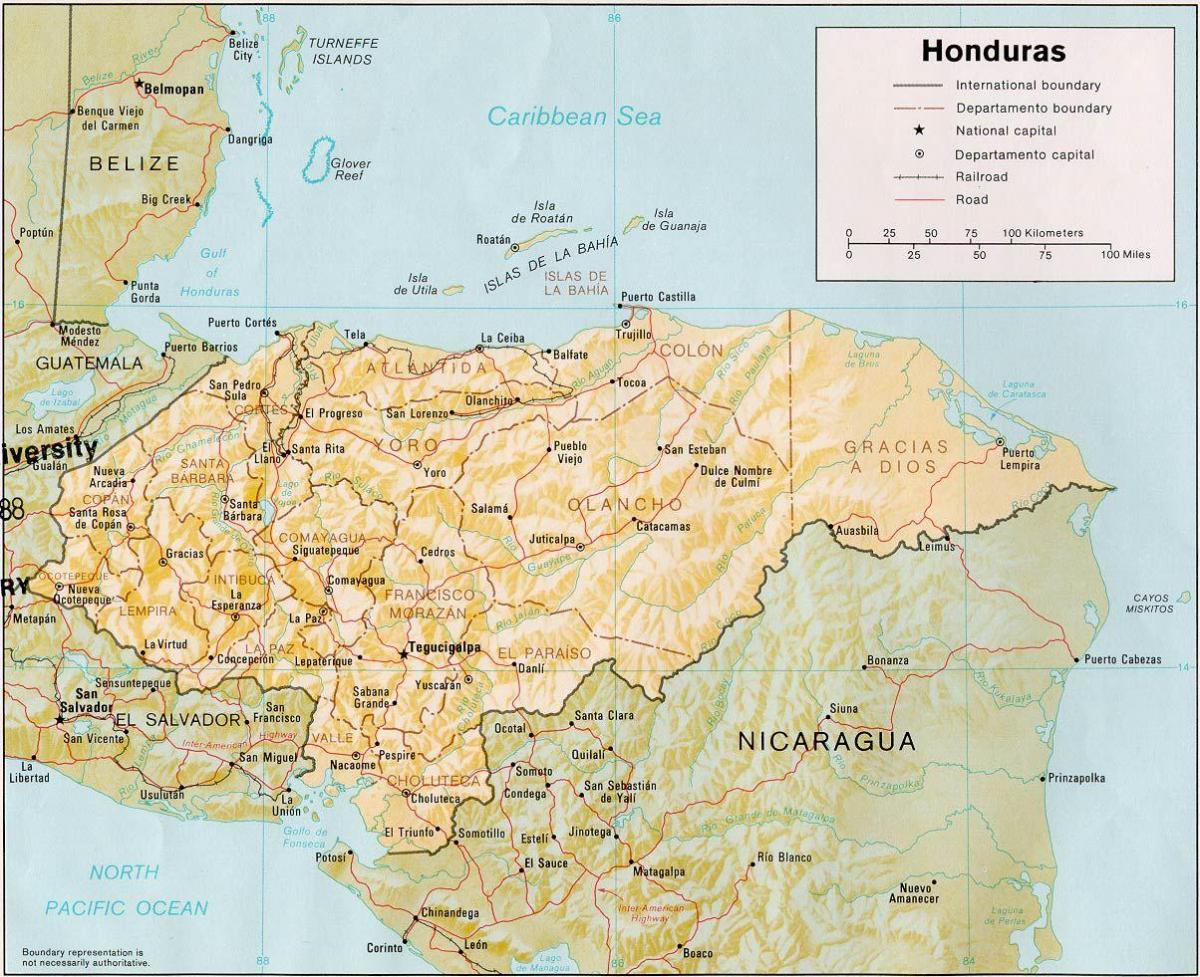 roatan bay-eilande Honduras kaart