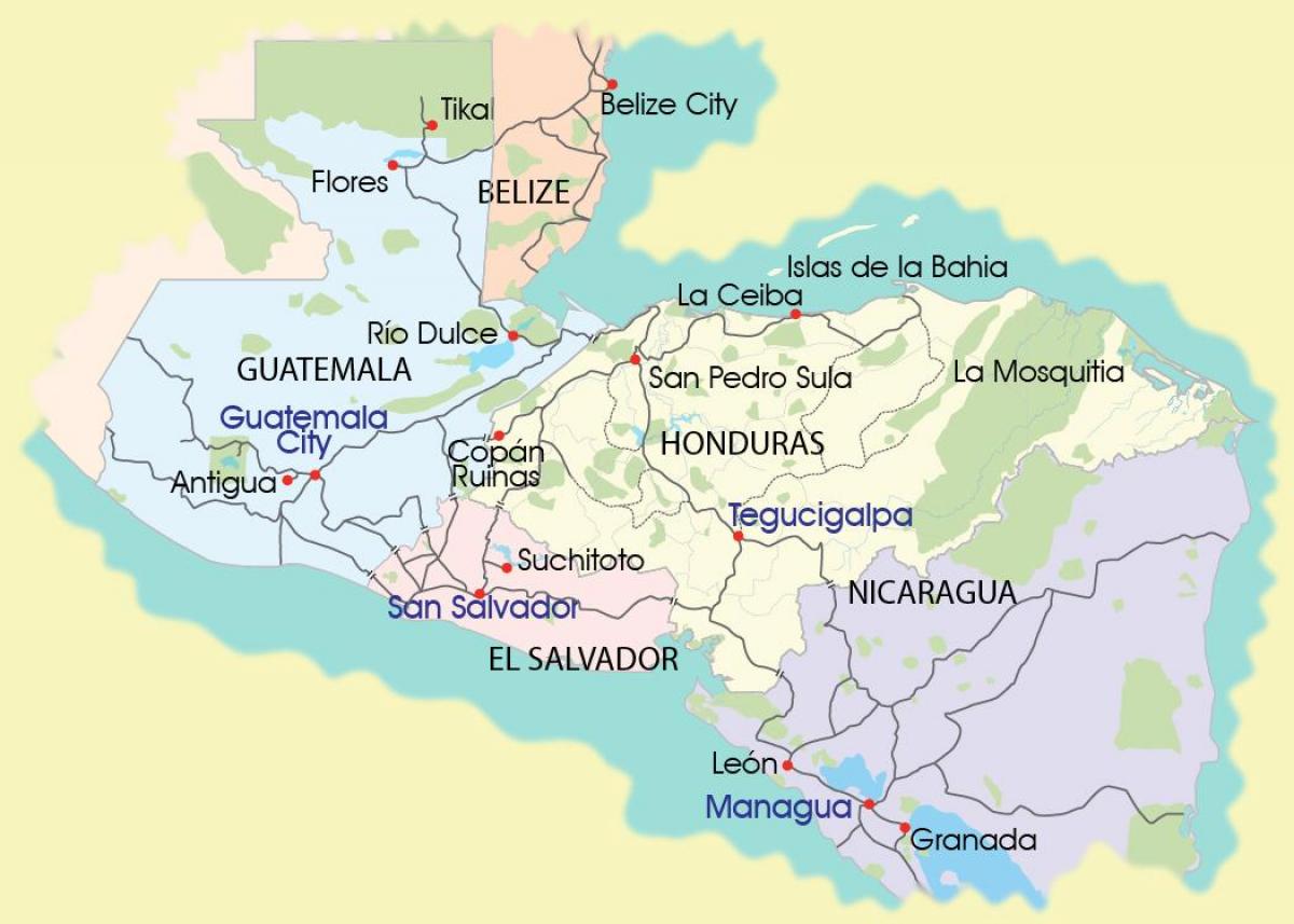 kaart van mosquitia Honduras