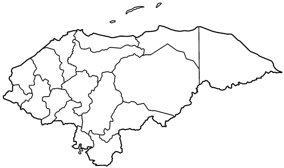 kaart van die leë kaart van Honduras