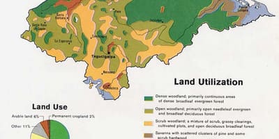 Kaart van Honduras berge