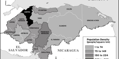 Kaart van Honduras bevolking