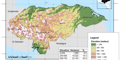 Kaart van Honduras opstand
