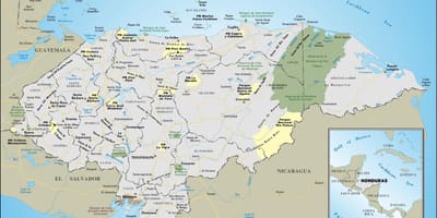 Kaart van Honduras toeriste