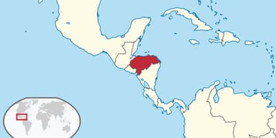 Kaart van Honduras kontinent